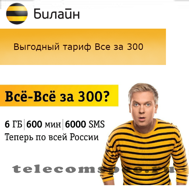 Как подключить тарифный план билайн все за 300: отзывы