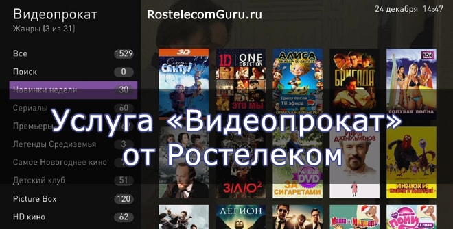 Услуга «Видеопрокат» от Ростелеком — подключение и стоимость